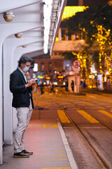 Christmas atmosphere on the main street of Central in Hong Kong