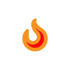 Fire icon. Flame silhouette sign. Hot symbol. Burn, warm icon in vector flat style.