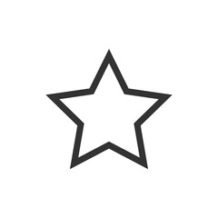 Black line star shape icon. Star silhouette symbol in vector and png