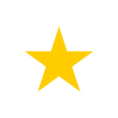 Yellow star shape icon. Star silhouette symbol in vector and png