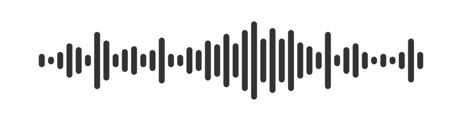 Voice message icon. Audio wave illustration. Mobile chat concept in vector flat png transparent style.