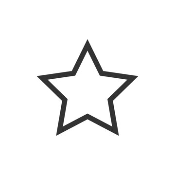 Black line star shape icon. Star silhouette symbol in vector and png
