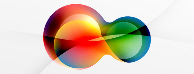 Obraz premium Fluid abstract background. Liquid color gradients composition. Round shapes and circle flowing design for wallpaper, banner, background or landing