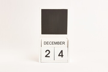 Calendar with date 24 December and space for designers. Illustration for an event of a certain date.
