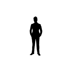 Fototapeta premium Man icon. Simple style Man clothe shop big sale poster background symbol. Toilet door sign. Man brand logo design element. Man t-shirt printing. Vector for sticker.