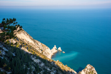 Beautiful rocky coast in Mediterranean sea seen from above