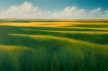 Foto op Plexiglas Beautiful golden pastures stretching to the horizon. © ECrafts