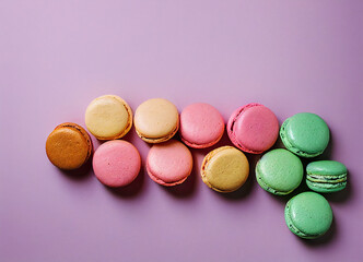 colorful macaroons on a table