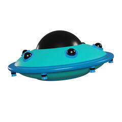 Naklejka premium blue ufo 3d illustration
