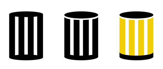 Oil filter icon set. Vector clipart isolated on white background.