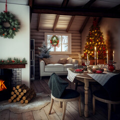room with christmas decoration