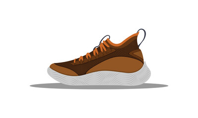 Sneaker shoe . Concept. Flat design. Vector illustration. Sneakers in flat style. Sneakers side view. Fashion sneakers.