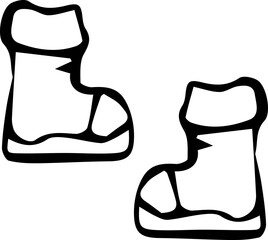 Cute boots line icon. Vector for fashion concept.