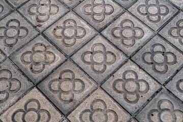 Detail of the sidewalk in Barcelona known as Panot