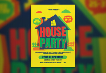 80's House Party Flyer