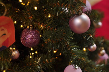 Christmas decorations — balls, figurines and other decorations that decorate the Christmas tree, as well as the interior and exterior of the room for the Christmas holiday.