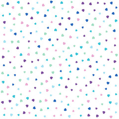 Seamless Hearts Pattern. Cute baby vector background with small hearts, kids girly print, 14 february Valentine backdrop