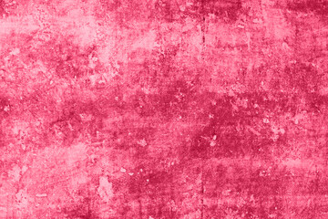 Fototapeta premium Viva Magenta toned colour grunge decorative navy dark wall background. Art rough stylized texture banner trendy color 2023. Grunge Viva Magenta color texture