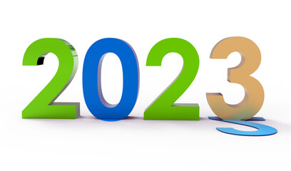 3d illustration, New Year, 2023 numbers, 2023 numbers, 3D, 2022, gone 2022 arrived 2023