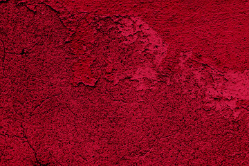 Viva Magenta toned colour grunge decorative navy dark wall background. Art rough stylized texture banner trendy color 2023. Grunge Viva Magenta color texture