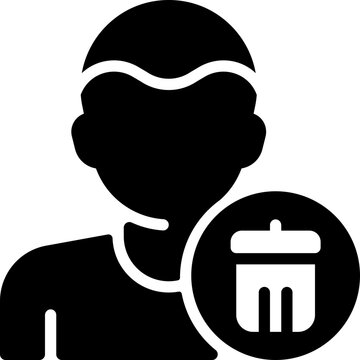 recommend clip art: Delete Remove Trash Male Man Boy Person User Avatar Profile glyph solid icon