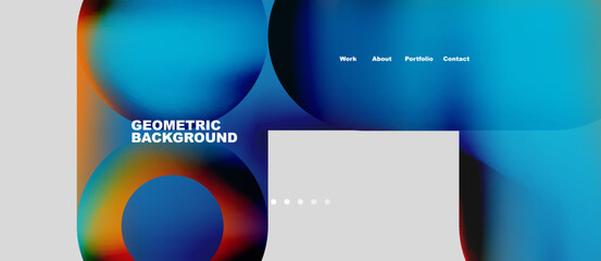 Abstract circles and round shapes landing page background. Vector Illustration For Wallpaper, Banner, Background, Card, Book Illustration, landing page. Pattern design concept