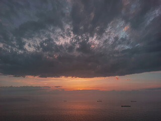 Cloudy sky and sunset