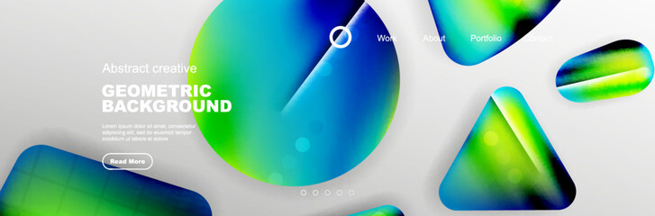 Bright glossy overlapping geometric shapes background. Vector Illustration For Wallpaper, Banner, Background, Card, Book Illustration, landing page