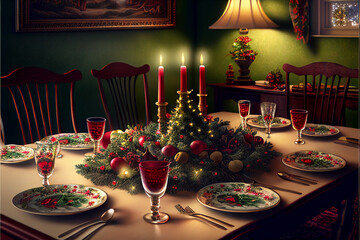 christmas table setting