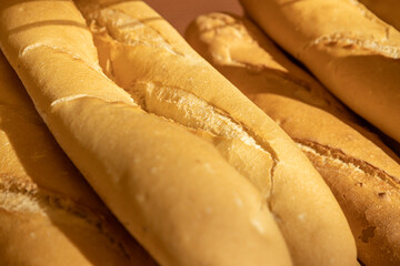 several pieces of freshly baked French bread.