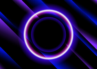 Abstract line motion blue and light ring background vector.