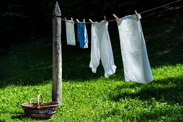 Antike Wäsche auf einer Wäscheleine