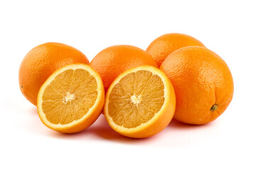 Oranges, isolated on white background.