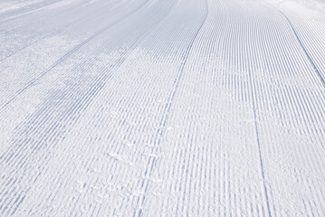 rolled and groomed rilled ski run