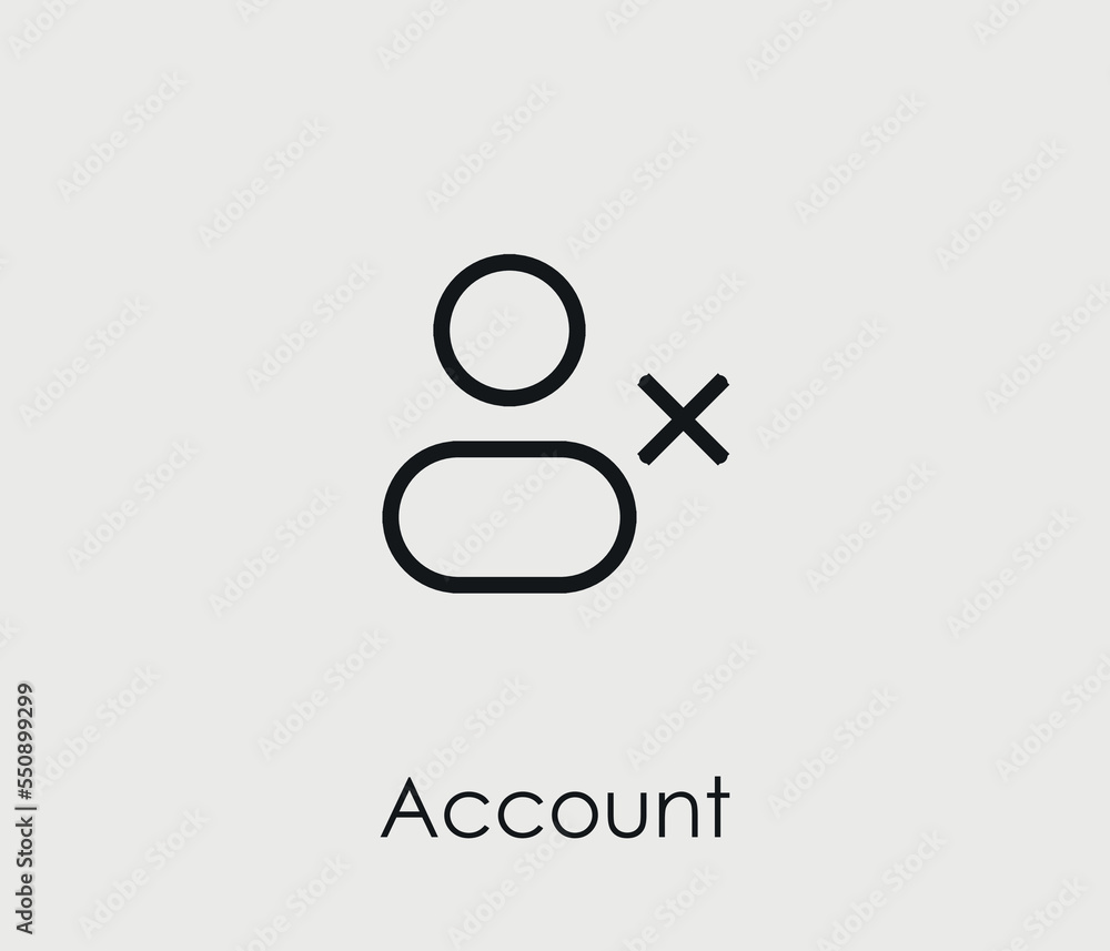 Poster account vector icon. editable stroke. symbol in line art style for design, presentation, website or 