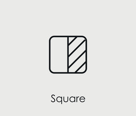 Square half vector icon. Editable stroke. Symbol in Line Art Style for Design, Presentation, Website or Mobile Apps Elements, Logo.  Square symbol illustration. Pixel vector graphics - Vector