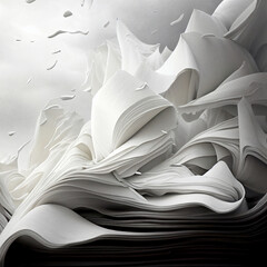 Fototapeta na wymiar white paper storm