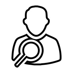 Search employee icon for recruitment agency, human resource design.