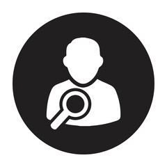 Search employee icon for recruitment agency, human resource design.