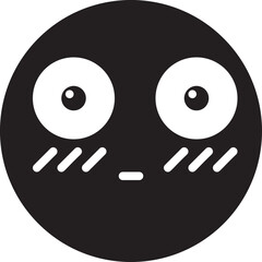 Shy Flushed Cheeks Smiley Emoticon Face glyph solid icon