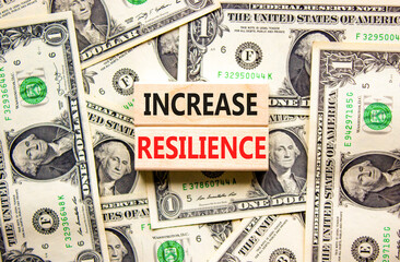 Increase resilience symbol. Concept word Increase resilience typed on wooden blocks. Beautiful...