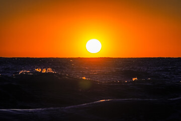 sunset in the sea