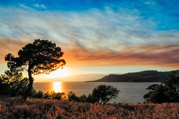 sunset at the mountains