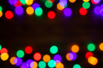 Abstract glare circular bokeh background of Christmas light