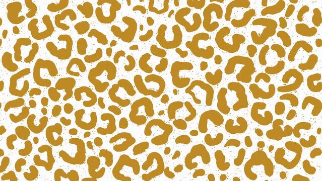 Cartoon frame by frame looping brown texture of a leopard on white bakground 