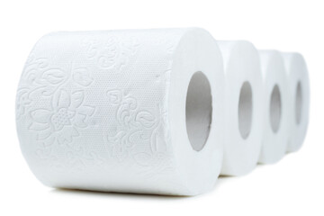 roll of white toilet paper close up