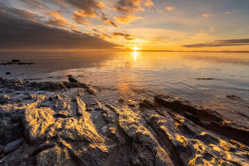 Obraz premium Sunrise at Penrhos Nature Park, Isle of Anglesey, North Wales 