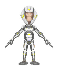 chimpanzee astronaut in a pose