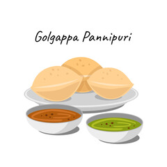 Golgappa pannipuri puchka indian snack illustration vector