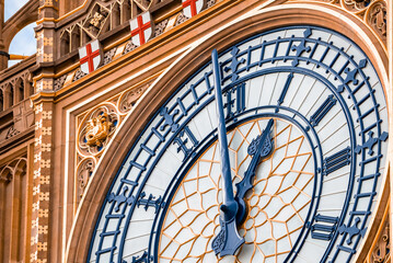 Close up view of the Big Ben clock tower and Westminster in London. Amazing details after...